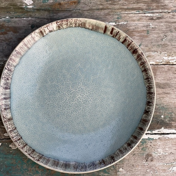 Pier 1 blue handpainted stoneware dinner plate - Picture 10 of 17